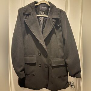 SHEIN Classic Black Pea Coat